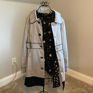 Apt. 9 grey and black button up trench jacket / coat size medium